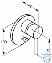 Встраиваемый смеситель для ванны Kludi Bozz 387160576