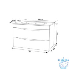 Тумба с умывальником, подвесная, 80 см, белая, Cloud, IDDIS, CLO80W0i95K