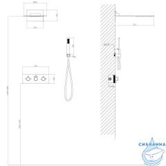 Душевая система Abber Wasser Kreis 300 1 режим AF8151RG (розовое золото)