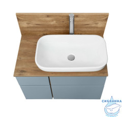 Тумба Акватон Мишель 80 дуб рустикальный/фьорд, без раковины и столешницы 1A256801MIX30