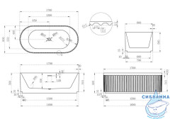Акриловая ванна Abber 170х80 AB9410-1.7