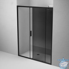 Дверь в нишу AM.PM Gem W90G-150-1-195BG 150 см профиль черный, стекло тонированное