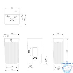 Раковина напольная 50 см ABBER Stein AS2505-H
