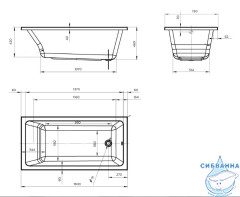 Акриловая ванна 1MARKA Bianca 150x75