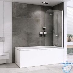 Шторка для ванны ABBER Ewiges Wasser 80х140 AG52080 профиль хром, стекло прозрачное