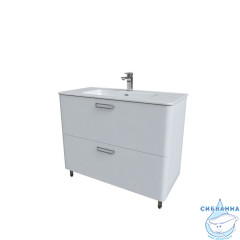 Тумба напольная с умывальником, белая, 100 см, Brick, IDDIS, BRI10WFi95K