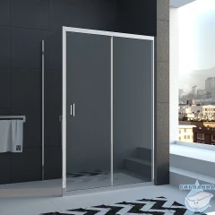 Душевое ограждение Veconi Ровиго 120x100 профиль хром, стекло прозрачное RV040-120100-01-C1 (без поддона)