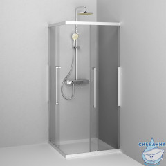 Душевое ограждение AM.PM Func 90x90 W84G-403-9090-MT профиль хром, стекло прозрачное (без поддона)