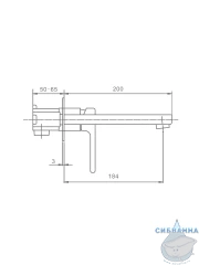 Смеситель для раковины встраиваемый Raglo R30.11.06 (черный матовый)