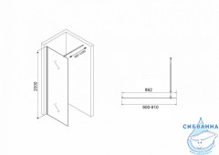 Walk-in Abber Immer Offen AG61091R8 90x200 см