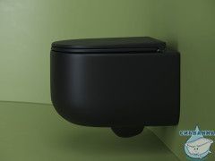 Унитаз подвесной безободковый Ceramicanova Ulma Rimless CN4006MB с сиденьем быстросъемным Soft Close (микролифт)