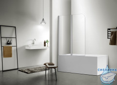 Шторка для ванны Aquatek AQ DEL SBA 10015CH 100х150 профиль хром, стекло прозрачное