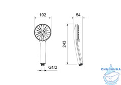 Ручной душ Aquatek Бетта 3 режима AQ2009MB (черный матовый)
