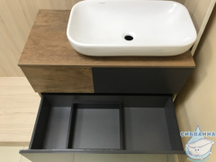 Тумба Акватон Терра 85 с раковиной Infinity  60 дуб кантри/антрацит