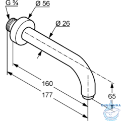 Излив для ванны Kludi Bozz 3850505