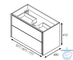 Тумба под раковину Roca Ronda 80 бетон/белый