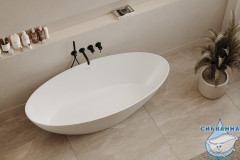 Ванна из искусственного камня ABBER Stein 180x85 AS9625-1.8