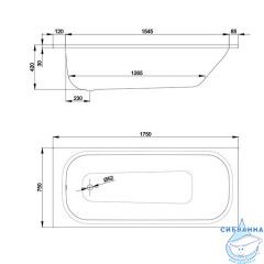 Стальная ванна Bette Form AD AS 175x75