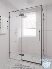 Душевое ограждение Veconi Алассио 150x100 профиль графит, стекло прозрачное AL-SP-150100-00-GR-C4 (без поддона)