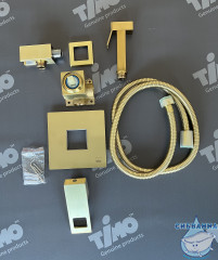 Встраиваемый смеситель с гигиеническим душем Timo Briana 7189/17SM (золото матовое )