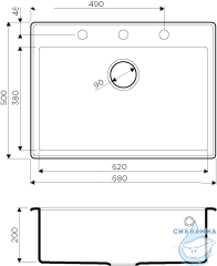 Кухонная мойка Omoikiri Tedori 68 CH 4993969