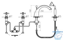 Смеситель для ванны на борт RavSlezak Морава MK469.5SSM