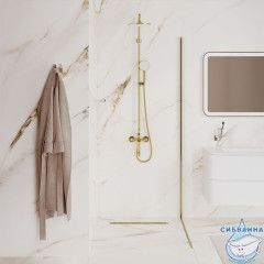 Лоток душевой, сифон 360, комбинированный затвор, перфорированная решетка, 600мм, золото, IDDIS, 975B6MG20DZ