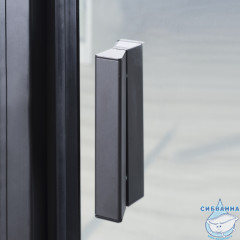 Дверь в нишу Wasserkraft Elbe 74P04 90x200 профиль черный, стекло прозрачное