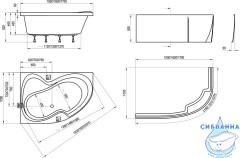 Акриловая ванна Ravak Rosa II 150x105 R с ножками