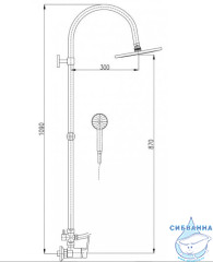 Душевая система Ravslezak Колорадо 230 1 режим CO182.5/3CMATC (черный)