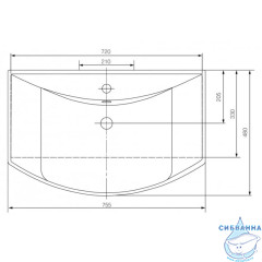 Мебельная раковина Aqwella Стиль 75 см