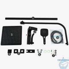 Душевая система Gappo G2407-6 300 1 режим (черный матовый)