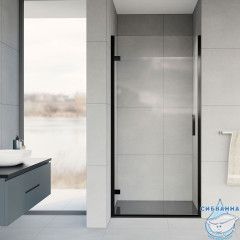 Дверь в нишу Vincea Flex 90 профиль черный, стекло прозрачное VDP-1F900CLB