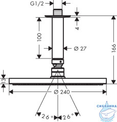 Верхний душ Hansgrohe Raindance S 27620000