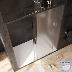 Дверь в нишу AM.PM X-Joy W90G-150-1-195BM 150x195 профиль черный, стекло матовое