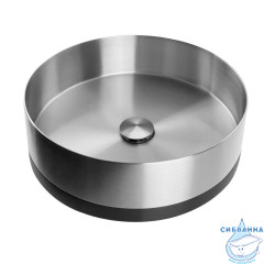 Раковина накладная ABBER Wasser Kreis AF2410BSP с черным основанием, сатин