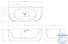 Акриловая ванна Abber AB9316 170x75