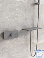 Душевая система Vincea Futura 300 1 режим VSFW-2F11TGM (вороненая сталь)