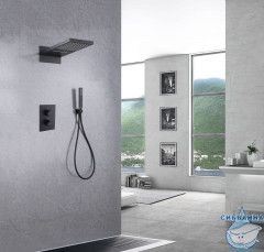 Душевая система Abber Weiss Insel 230 1 режим AF8052B  (черный матовый)