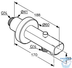 Излив для ванны Kludi Zenta 1350105