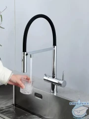 Смеситель кухни Gappo R49118-9 (хром/черный)