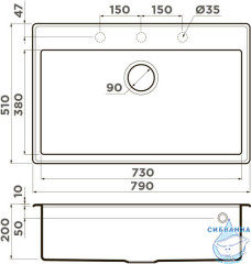 Кухонная мойка Omoikiri TEDORI 79 PL платина