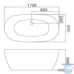 Акриловая ванна Grossman Classic GR-2501M 170x80 с каркасом (белый матовый)