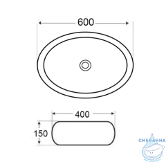 Раковина на столешницу 60 см Calypso CS3083