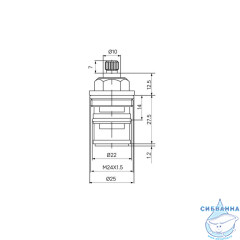 Дивертор для смесителя, латунь, керамика, 49 мм, поворотный, IDDIS, 997BC149SM