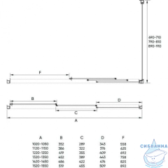 Душевое ограждение Veconi Rovigo 150x80 профиль хром, стекло прозрачное RV031-15080-01-C5 (без поддона)