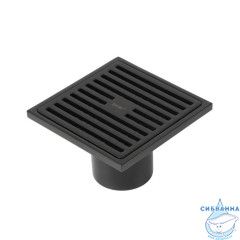 Трап душевой, вертикальный выпуск, сухой затвор, 10х10см, матовый черный, IDDIS, 980CV10BL3DDZ