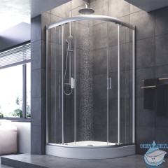 Душевое ограждение AM.PM Gem 100x100 W90G-401-100WT профиль хром, стекло прозрачное (без поддона)