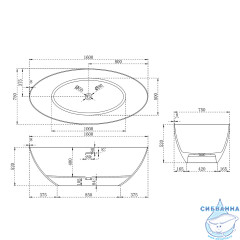 Ванна из искусственного камня ABBER Stein 160x75 AS9625-1.6