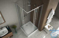 Душевое ограждение Encanto Stella 90x90 см профиль хром , стекло прозрачное ES090.2200A (без поддона)